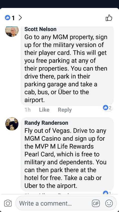 mgm free parking for military.